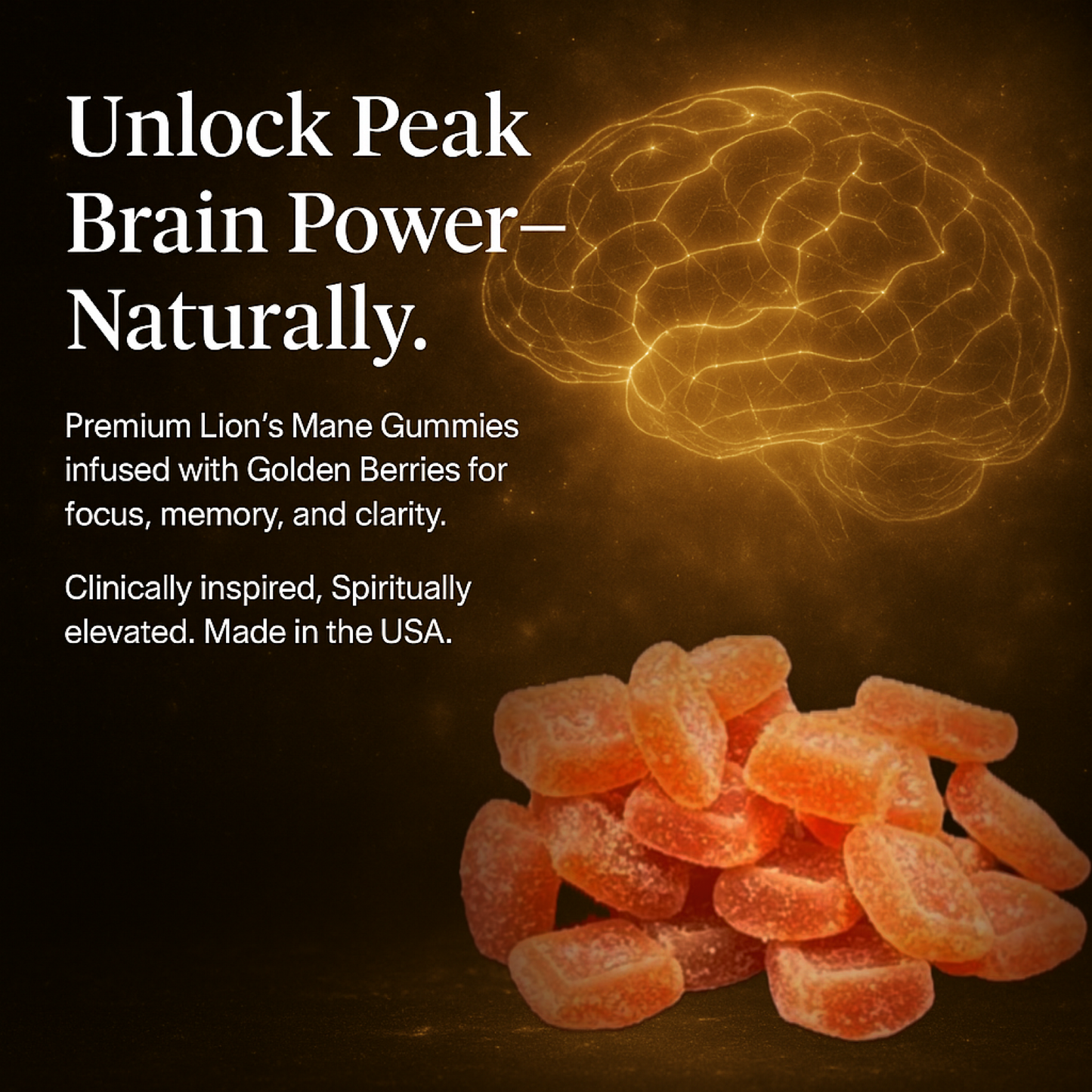 Gold Berry Premium Lion's Mane Gummies